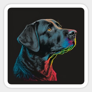 Black Lab Profile Painting Sticker